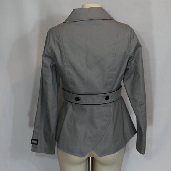 Soya & Kio Women Moto Jacket Gray Zip Up  Cotton Lined Long Sleeves size Medium - Picture 4 of 7